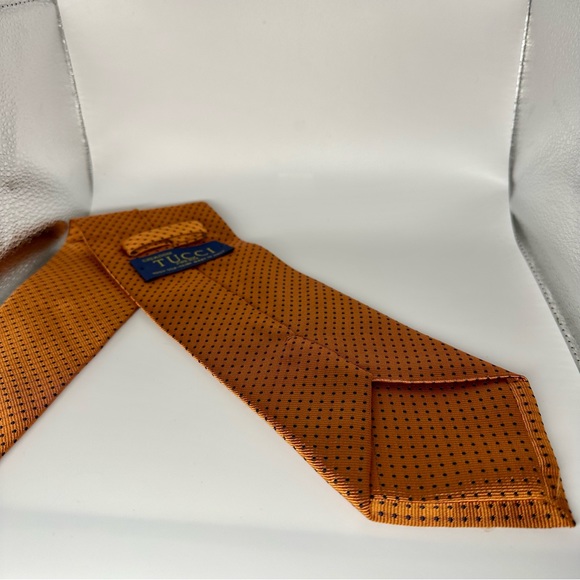 🥂SOLD🥂Untipped Creazoni TUCCI Firenze Modern Classic Silk Dotted Tie, 3.75” - Picture 6 of 6